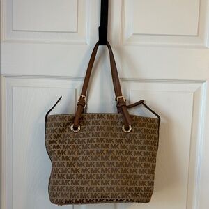 Michael Kors Tan and Brown Logo Tote